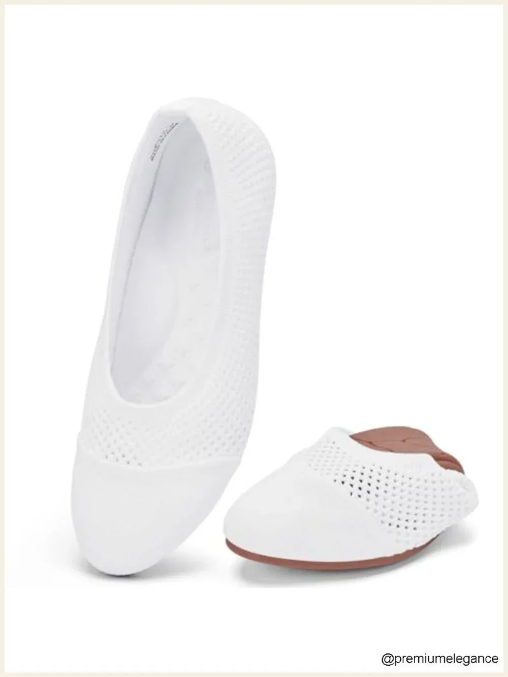 Knit Ballet Flat Shoes, Round Toe Slip On Walking Flats, Lightweight Travel